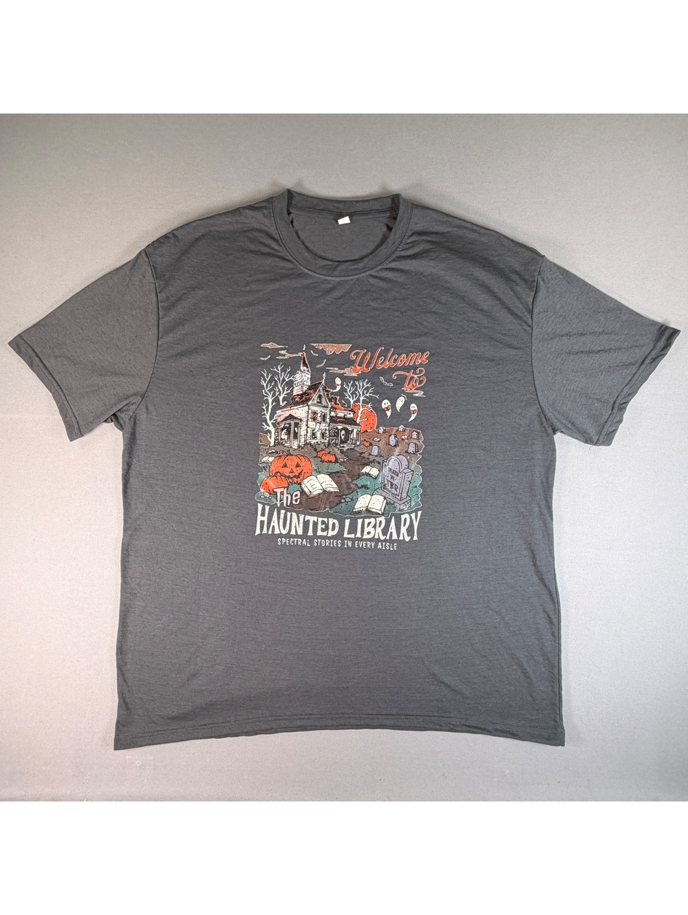 Haunted Library Shirt Men’s XL Spectral Story Halloween Ghost Horror Graphic Tee
